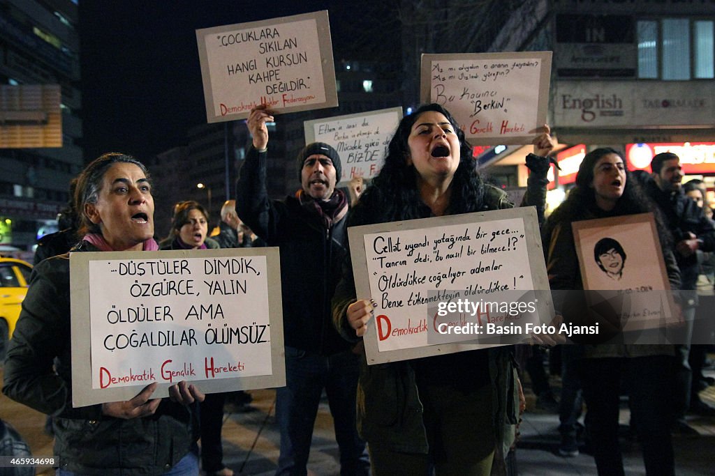 Demonstrators protested police violence at the first...