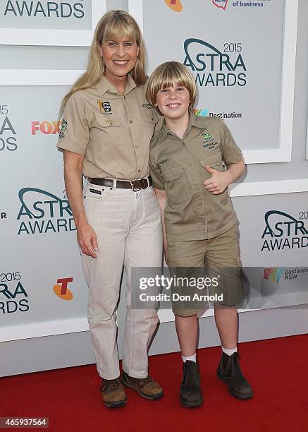 Terri Irwin and Bob Irwin arrive at the 2015 ASTRA Awards at the Star on March 12, 2015 in Sydney, Australia.