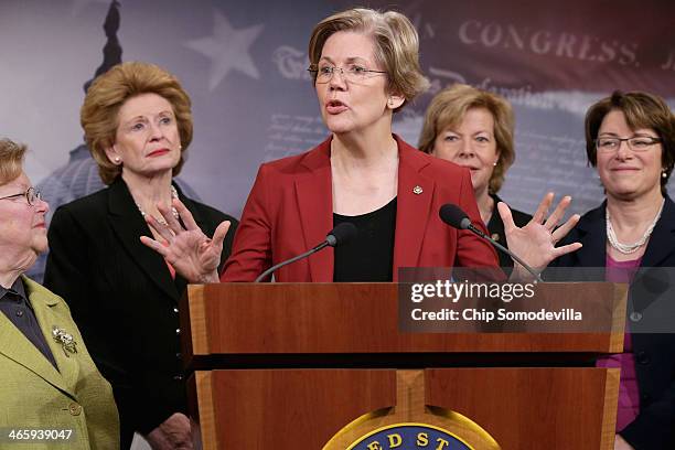 Sen. Barabara Mikulski , U.S. Sen. Debbie Stabenow , U.S. Sen. Elizabeth Warren , U.S. Sen. Tammy Baldwin and U.S. Sen. Amy Klobuchar join other...