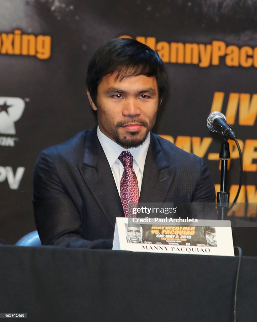 Floyd Mayweather And Manny Pacquiao Los Angeles Press Conference