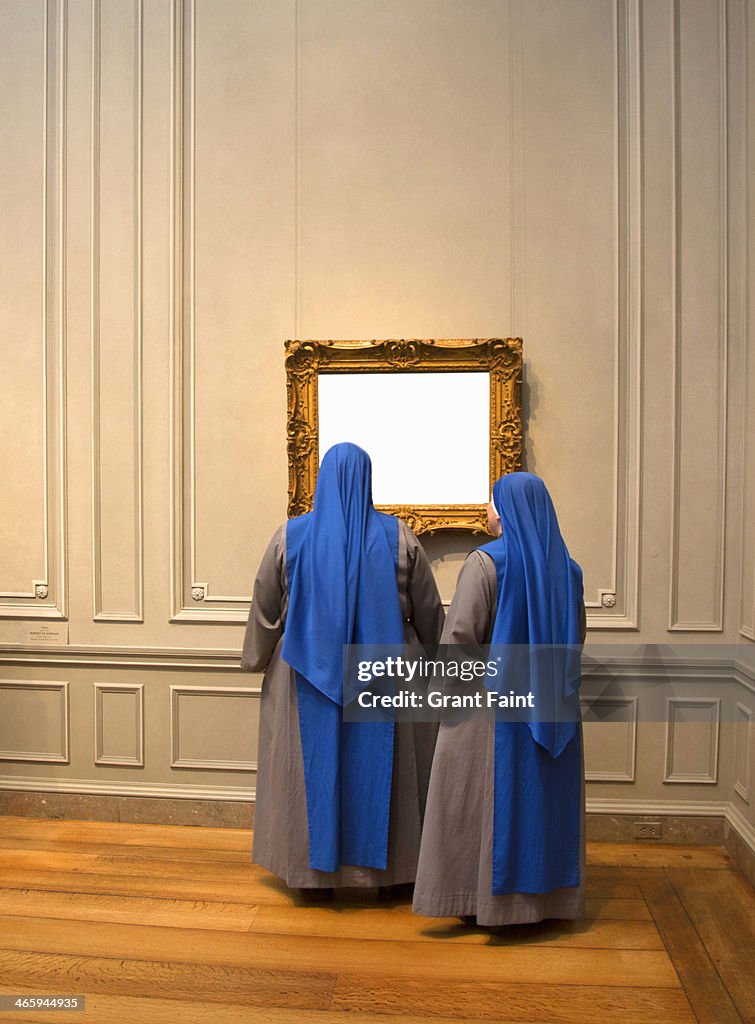 Nuns in gallery.
