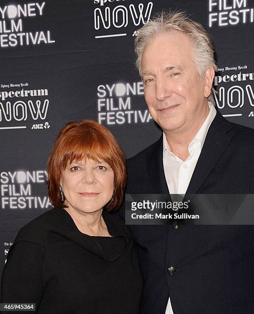 Actors Alan Rickman and Rima Horton attend the Australian premiere of 'A Little Chaos' presented by the Sydney Film Festival and Spectrum Now at The...