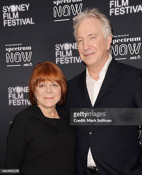 Actors Alan Rickman and Rima Horton attend the Australian premiere of 'A Little Chaos' presented by the Sydney Film Festival and Spectrum Now at The...