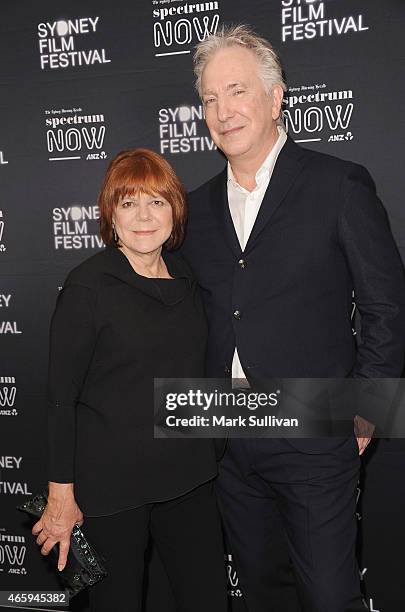 Actors Alan Rickman and Rima Horton attend the Australian premiere of 'A Little Chaos' presented by the Sydney Film Festival and Spectrum Now at The...