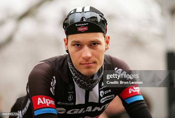 Georg Preidler of Austria and Team Giant - Alpecin prepares to compete during stage four of the Paris - Nice cycling race, between Varennes Sur...