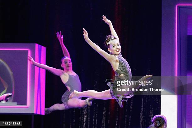 Maddie Ziegler dances on stage on stage during the 2015 ASTRA Awards at The Star on March 12, 2015 in Sydney, Australia.