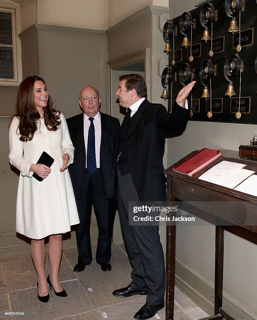 The Duchess Of Cambridge Visits The Set Of Downton Abbey At Ealing Studios