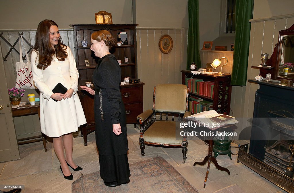 The Duchess Of Cambridge Visits The Set Of Downton Abbey At Ealing Studios