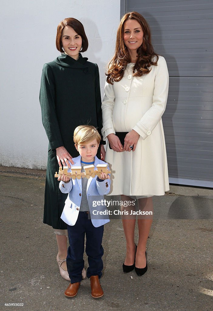 The Duchess Of Cambridge Visits The Set Of Downton Abbey At Ealing Studios