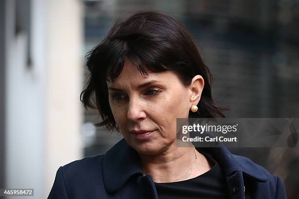 Actor Sadie Frost arrives at the Royal Courts of Justice on March 12, 2015 in London, England. Frost, along with other celebrities and prominent...