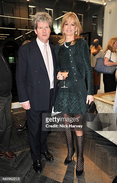 Guy Sangster and Fiona Sangster attend the opening of the new Amanda Wakeley store on January 30, 2014 in London, England.