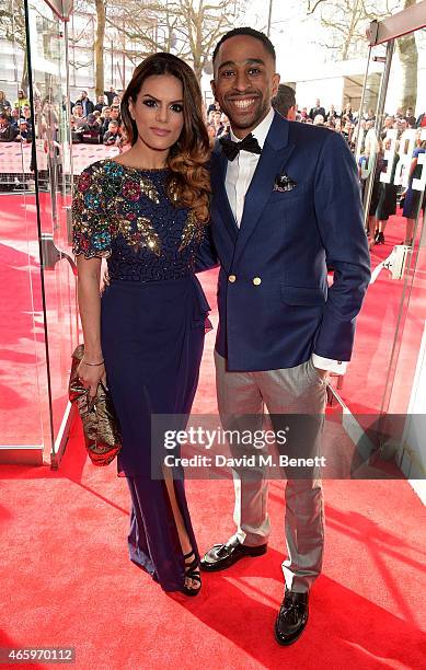 Neev Spencer and AJ King attend The Prince's Trust & Samsung Celebrate Success Awards at Odeon Leicester Square on March 12, 2015 in London, England.