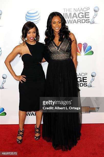Actress Elise Neal and TV personality Tami Roman arrive for the 44th NAACP Image Awards held at the Shrine Auditorium on February 1, 2013 in Los...