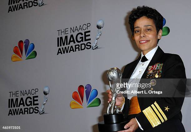 Vice Admiral Michelle Howard poses inside the press room of the 44th NAACP Image Awards held at the Shrine Auditorium on February 1, 2013 in Los...