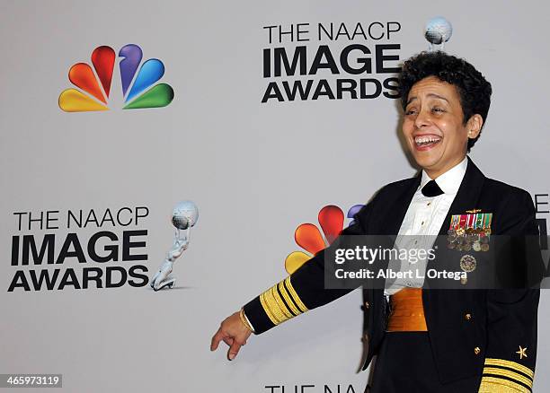 Vice Admiral Michelle Howard poses inside the press room of the 44th NAACP Image Awards held at the Shrine Auditorium on February 1, 2013 in Los...