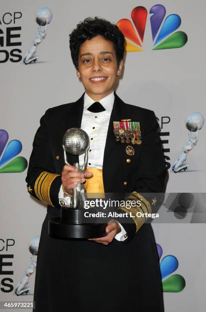 Vice Admiral Michelle Howard poses inside the press room of the 44th NAACP Image Awards held at the Shrine Auditorium on February 1, 2013 in Los...