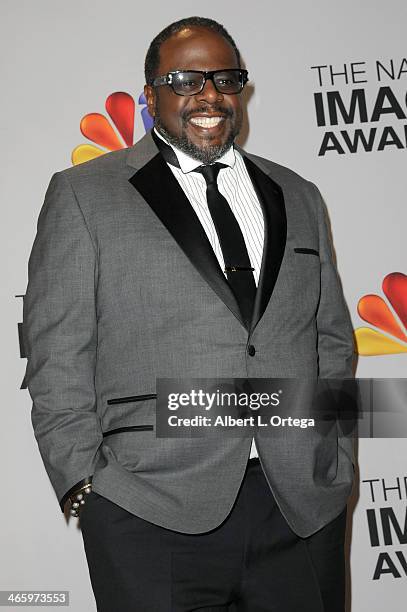 Actor Cedric the Entertainer poses inside the press room of the 44th NAACP Image Awards held at the Shrine Auditorium on February 1, 2013 in Los...