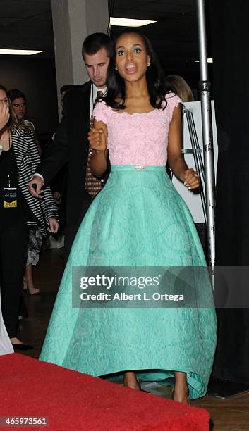 Actress Kerry Washington poses inside the press room of the 44th NAACP Image Awards held at the Shrine Auditorium on February 1, 2013 in Los Angeles,...