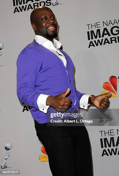 Musician Wyclef Jean poses inside the press room of the 44th NAACP Image Awards held at the Shrine Auditorium on February 1, 2013 in Los Angeles,...