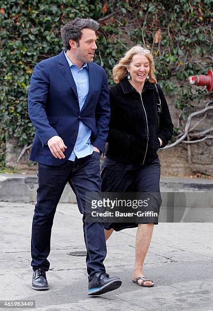 Ben Affleck and his mother, Chris Affleck, are seen heading to the Geffen Playhouse on January 30, 2014 in Los Angeles, California.