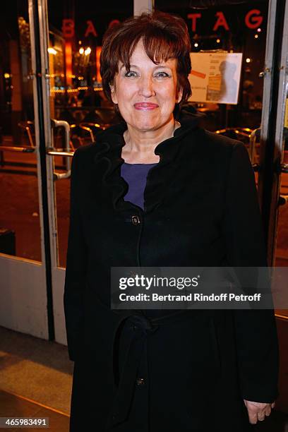 Honor President of the Evening, Roselyne bachelot Narquin attends 'Un Temps De Chien' - Theater Gala Premiere to Benefit ARSEP Foundation. Held at...