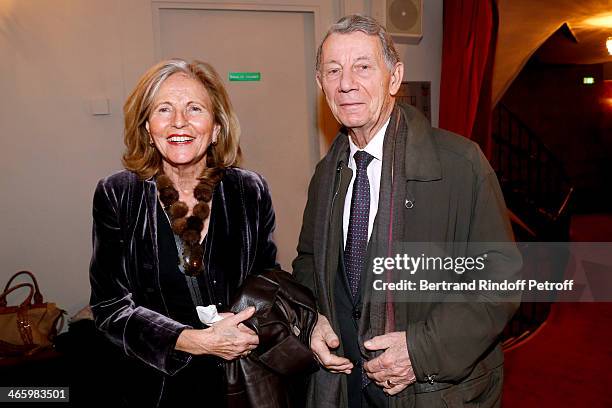 Amiral Jacques Lanxade and his wife attend 'Un Temps De Chien' - Theater Gala Premiere to Benefit ARSEP Foundation. Held at Theatre Montparnasse on...