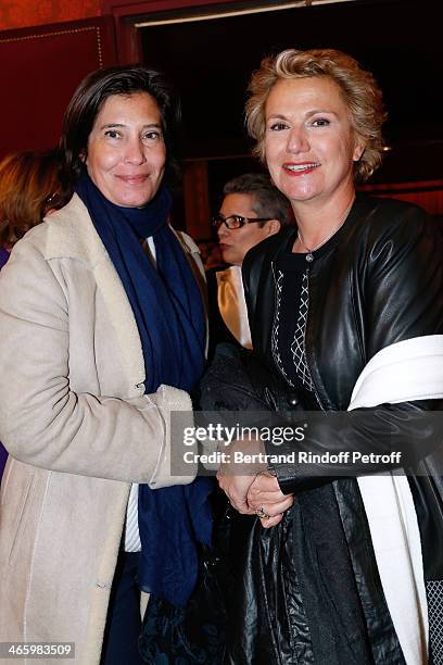 Claire Delajoux and Alexandra de Broca attend 'Un Temps De Chien' - Theater Gala Premiere to Benefit ARSEP Foundation. Held at Theatre Montparnasse...