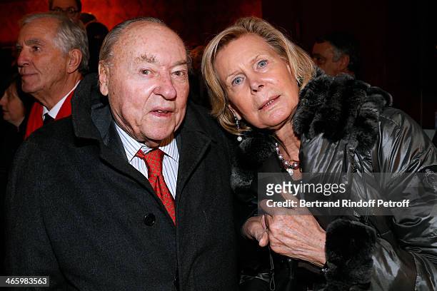Professor Jean-Luc de Gennes and his wife attend 'Un Temps De Chien' - Theater Gala Premiere to Benefit ARSEP Foundation. Held at Theatre...