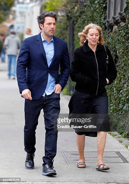 Ben Affleck and his mother, Chris Affleck, are seen heading to the Geffen Playhouse on January 30, 2014 in Los Angeles, California.