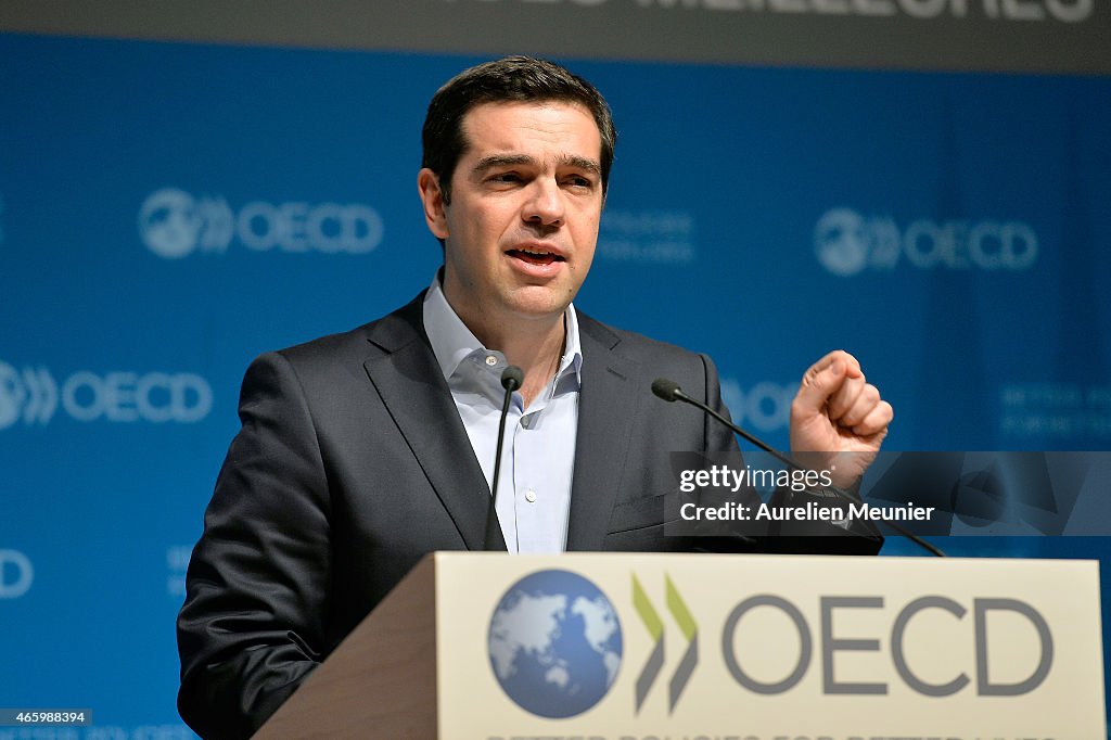 Greek Prime Minister Alexis Tsipras On A One Day Visit To Paris