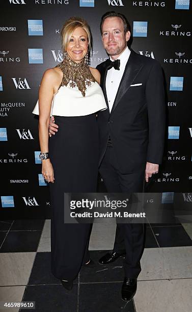 Nadja Swarovski and Rupert Adams arrive at the Alexander McQueen: Savage Beauty Fashion Gala at the V&A, presented by American Express and Kering on...