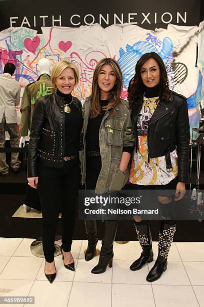 Nancy Cardone, Publisher Marie Claire, Nina Garcia, Creative Director Marie Claire and Maria Buccellati, President of Faith Connexion attend the...