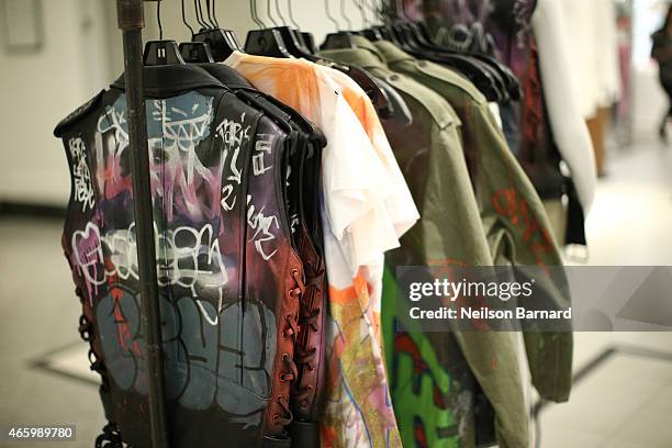 General view of atmosphere during the "Faith Connexion Street Art Tour" hosted by Saks Fifth Avenue and Marie Claire at Saks Fifth Avenue on March...