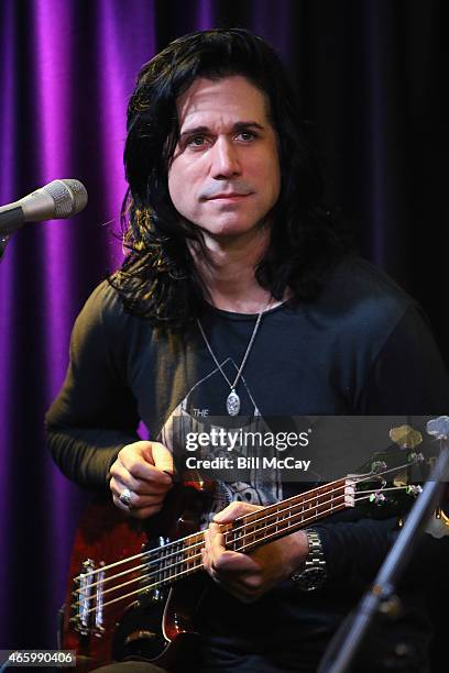 Tommy Black of Scott Weiland and the Wildabouts poses at Radio 104.5 Performance Theater March 12, 2015 in Bala Cynwyd, Pennsylvania.