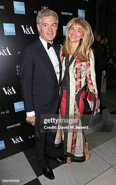 John Frieda and Avery Agnelli arrive at the Alexander McQueen: Savage Beauty Fashion Gala at the V&A, presented by American Express and Kering on...