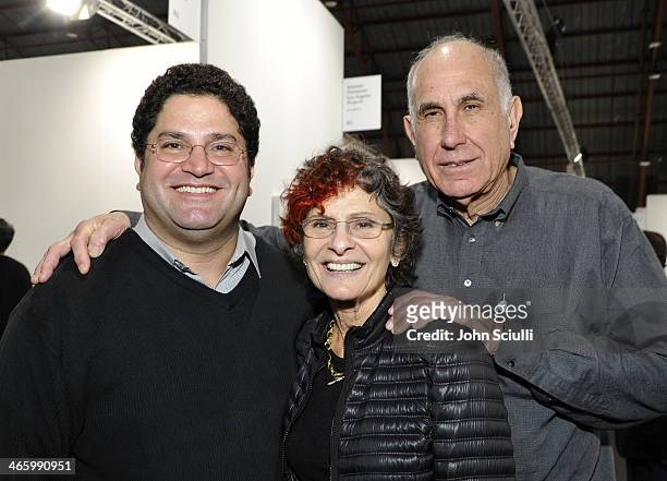 Peter Hort, Susan Hort, and Michael Hort attend the Art Los Angeles Contemporary 2014 opening night at Barker Hangar on January 30, 2014 in Santa...