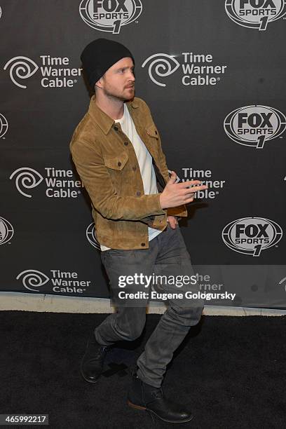 Actor Aaron Paul attends Time Warner Cable Studios Presents FOX Sports 1 Thursday Night Super Bash on January 30, 2014 in New York City.