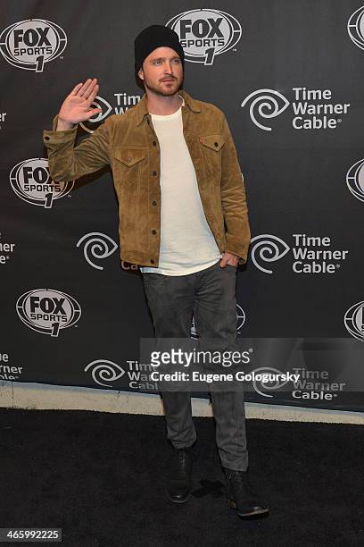 Actor Aaron Paul attends Time Warner Cable Studios Presents FOX Sports 1 Thursday Night Super Bash on January 30, 2014 in New York City.