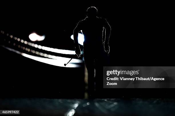 Athletes compete during the IBU Biathlon World Championships Men's Individual on March 12, 2015 in Kontiolahti, Finland.