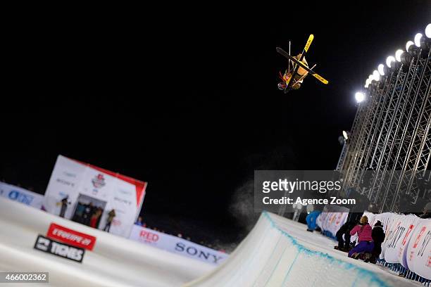 David Wise of the USA takes 2nd place and wins the overall globe for the FIS Freestyle halfpipe during the FIS Freestyle World Cup Finals 2015 Men's...