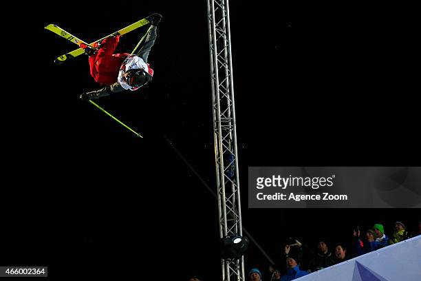 Benoit Valentin of France competes during the FIS Freestyle World Cup Finals 2015 Men's and Women's Halfpipe on March 12, 2015 in Tignes, France.