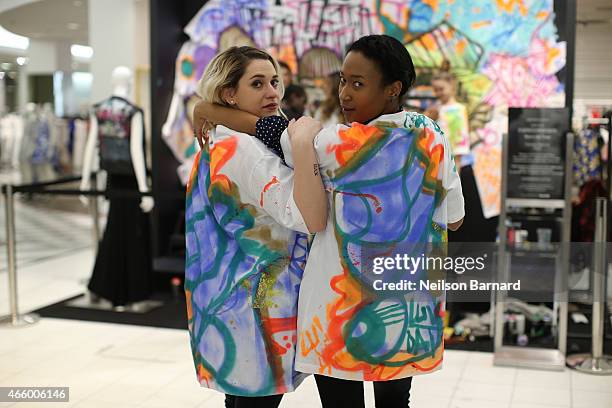 General view of atmosphere during the "Faith Connexion Street Art Tour" hosted by Saks Fifth Avenue and Marie Claire at Saks Fifth Avenue on March...