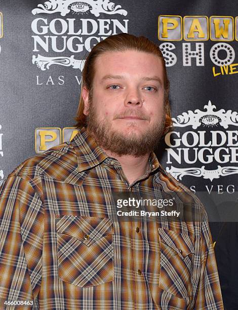 Corey 'Big Hoss' Harrison arrives at the opening of 'Pawn Shop Live!,' a parody of History's 'Pawn Stars' television series, at the Golden Nugget...