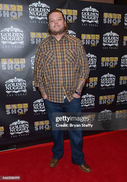 Corey 'Big Hoss' Harrison arrives at the opening of 'Pawn Shop Live!,' a parody of History's 'Pawn Stars' television series, at the Golden Nugget...