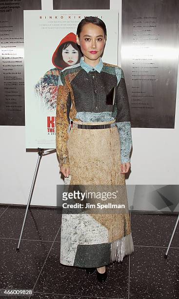 Actress Rinko Kikuchi attends the screening Of "Kumiko: The Treasure Hunter" hosted by Amplify Releasing with the Cinema Society at Museum of Modern...