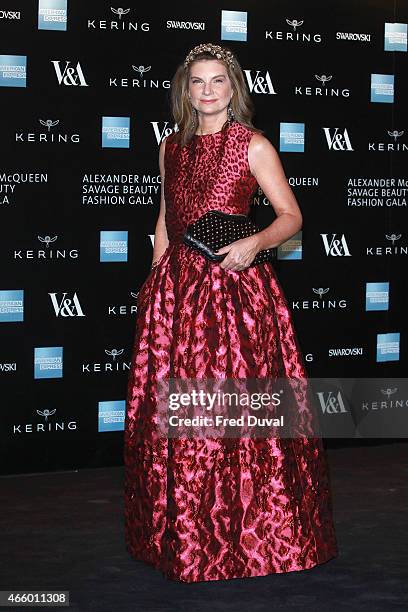 Natalie Massenet attends a private view for the "Alexander McQueen: Savage Beauty" exhibition at Victoria & Albert Museum on March 12, 2015 in...