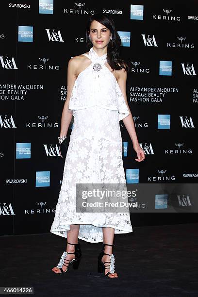 Caroline Sieber attends a private view for the "Alexander McQueen: Savage Beauty" exhibition at Victoria & Albert Museum on March 12, 2015 in London,...