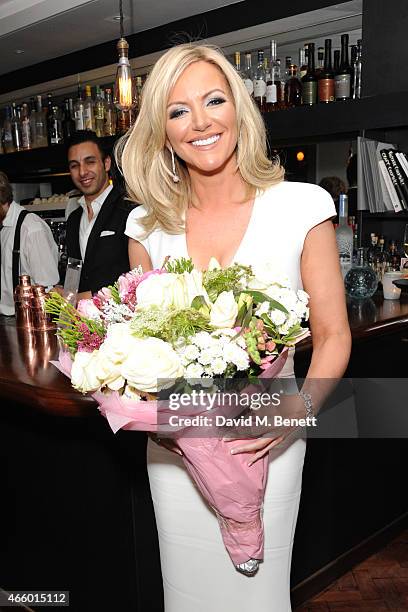 Michelle Mone attends the launch of new book "My Fight To The Top" by Ultimo founder Michelle Mone at Salmontini on March 12, 2015 in London, England.