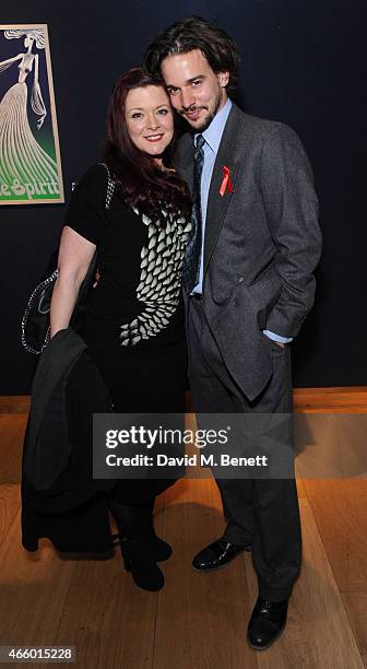 Finty Williams and Joseph Timms attend the Terrence Higgins Trust auction at Christie's King Street on March 12, 2015 in London, England.