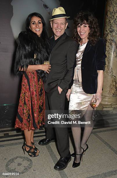 Serena Rees, Paul Simonon and Jess Morris attend the Alexander McQueen: Savage Beauty Fashion Gala at the V&A, presented by American Express and...